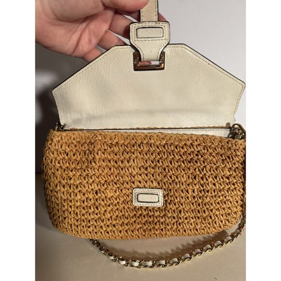 Michael Kors Naomi Straw Ivory Shoulder Bag Preowned Small - Picture 5 of 12